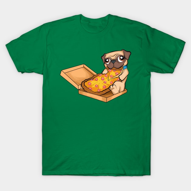 cute pug pizza funny dogs lovers pizza lover T-Shirt by the house of parodies